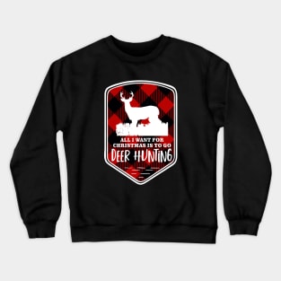 Deer Hunting Men's Christmas Plaid Design Crewneck Sweatshirt